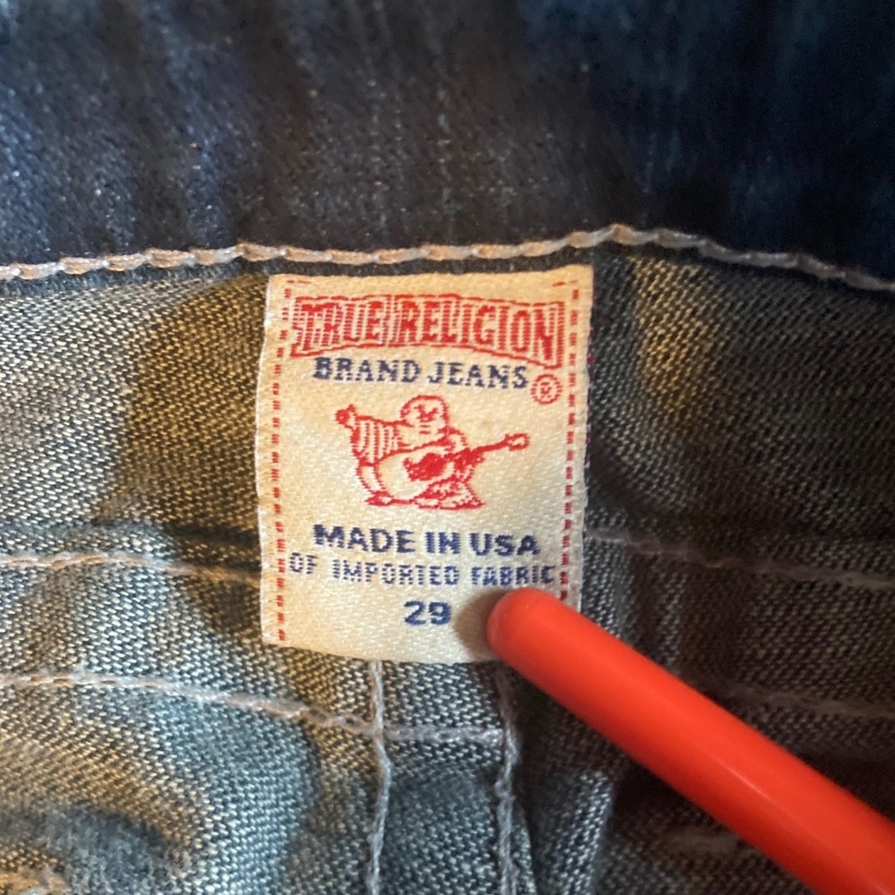 True Religion Becky Vintage Dark Wash Straight Leg Jeans USA Made Womens Size 29 - Picture 6 of 11
